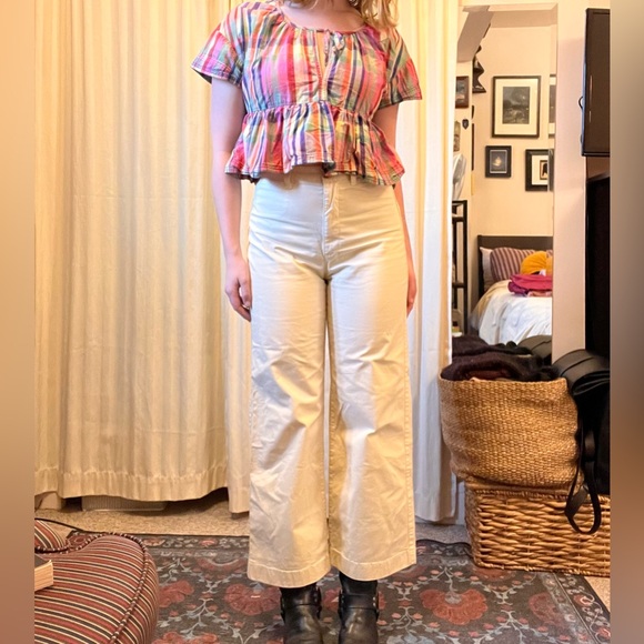 GAP Cream High Rise Stride Ankle Pants - Picture 1 of 4